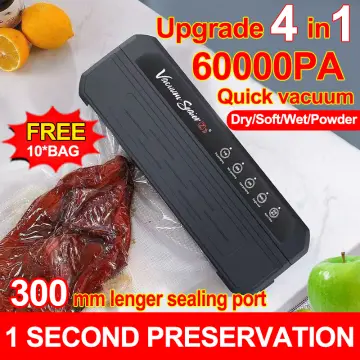 TINTON LIFE 220V Vacuum Sealer Packaging Machine with Free 10pcs Vacuum  bags Household Black Food Vacuum Sealer