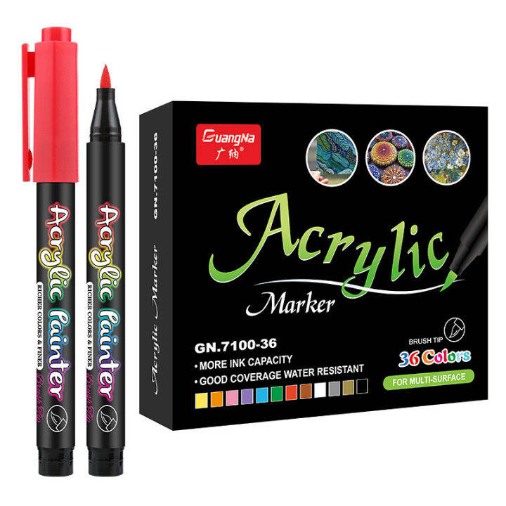 12-60-สีสีอะคริลิค-marker-แปรง-marker-ปากกาสำหรับตัวอักษร-graffiti-manga-แก้วไม้-diy-art-drawing-เครื่องเขียนโรงเรียน-yrrey