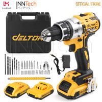 DELTON สว่านไร้สาย สว่าน 3 ระบบ 99V มีระบบกระแทก Cordless Impact Drill สว่านกระแทก ไร้สาย สว่านแบต พร้อมแบตเตอรี่ สายชาร์จ ดอกไขควง ดอกสว่าน เครื่องมือช่าง ครบชุด รุ่น DXR-99P