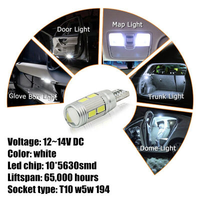 2ชิ้นหลอดไฟ LED W5W T10สำหรับรถยนต์ไฟอ่านภายในไฟจอดรถป้ายทะเบียนรถเหมาะสำหรับฮุนไดเน้น Elantra Santa Fe Ix35โซนาต้าทูซอน