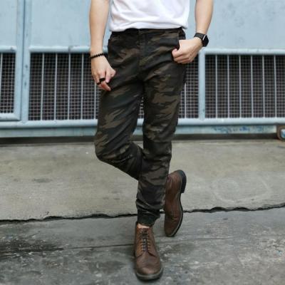 Golden Zebra Jeans กางเกงยีนส์ชายลายทหารสีน้ำตาลเขียวขาจั๊ม