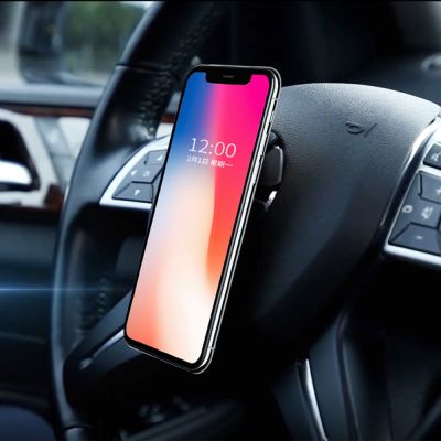 Magnetic Car Phone Holder Steering Wheel Mobile Smartphone Stand Magnet Support Cell In Car GPS For iPhone 14 13 Max Xiaomi mi9 Car Mounts
