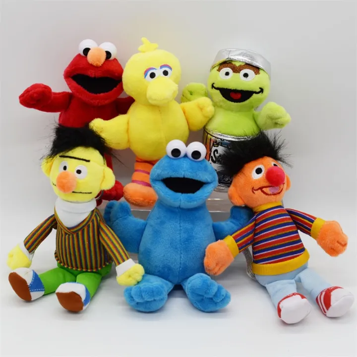 [HOT W] 1/6pcs Sesame Street Plush Pendant Elmo Cookie Monster Stuffed