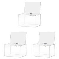 3X Acrylic Donation Box - Box for Voting, Charity, Polls, Surveys, Sweepstakes, Contests, Advice, Tips, Reviews