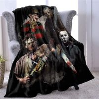 【Skin-friendly Blanket】Lerrzog Michael-Myers Horror Flannel Decoration Gift Blanket House Warming Decor Gift