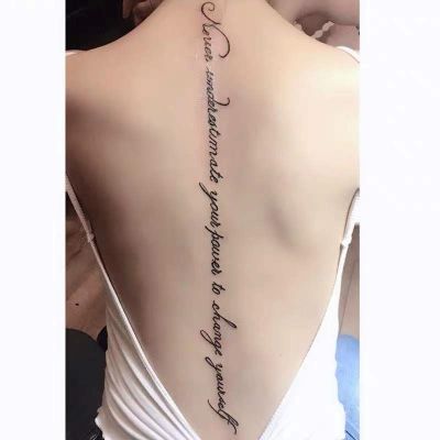 【YF】 Sexy Alphabet English Long Line Waterproof Fake Tattoo Stickers For Women Back Water Transfer Temporary Tattos Party Decal