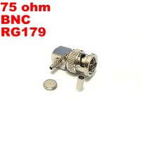 10 pcs RF Coaxial Right Angle / Straight BNC Male 75 Ohm For RG179 Cable Connector