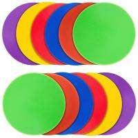 12Pcs Colored Spot Marker Non-Slip Agility Markers Flat Cones Dots for Football Basketball Training Dance Practice