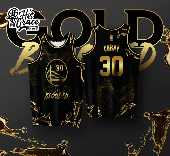 GSW GOLD BLOODED CURRY HG BASKETBALL JERSEY FULL SUBLIMATION customized