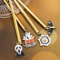 YOZWOO NEW Stainless Steel Creative Halloween Funny Pumpkin Spoon Household Fruit Fork Golden Tableware Spoon Scoop In Stock