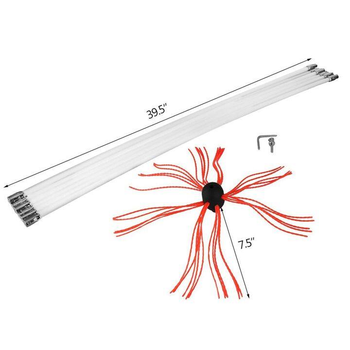 ชุดอุปกรณ์กวาดปล่องไฟ-vevor-ทำจากไนลอนแท่ง39in-หัวแปรงสว่านไฟฟ้าไดรฟ์เครื่องมือกวาดทำความสะอาดสำหรับเตาผิงปล่องไฟ