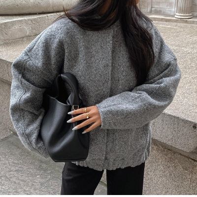 Jacket For Women Gray Womens Bomber Jacket And Womens Shirt Jacket Casual Long Sleeves Mock Neck Warm Thick Coat Female Top