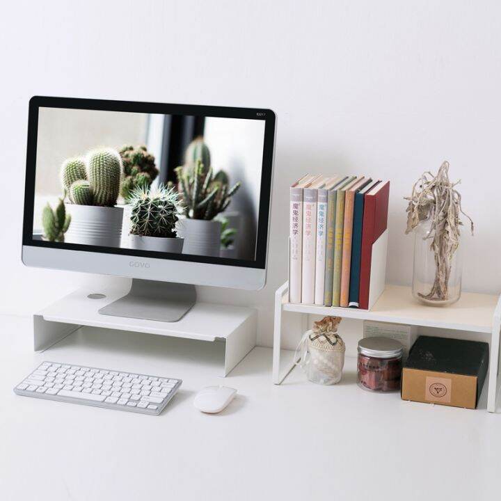 wrought-iron-computer-monitor-increased-rack-office-wrought-iron-base-desktop-keyboard-storage-storage-organizing-bookshelf