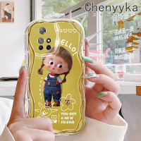 เคส Chenyyyka สำหรับ Xiaomi MI Redmi Note 11 11S Poco M4 Pro 4G เคสการ์ตูนน่ารักผู้หญิงสวยเนื้อครีมขอบคลื่นนุ่มเคสมือถือกันกระแทกแบบใสสร้างสรรค์เคสโปร่งใสลายกล้องถ่ายรูปสีอ่อนโยนฝาครอบป้องกัน