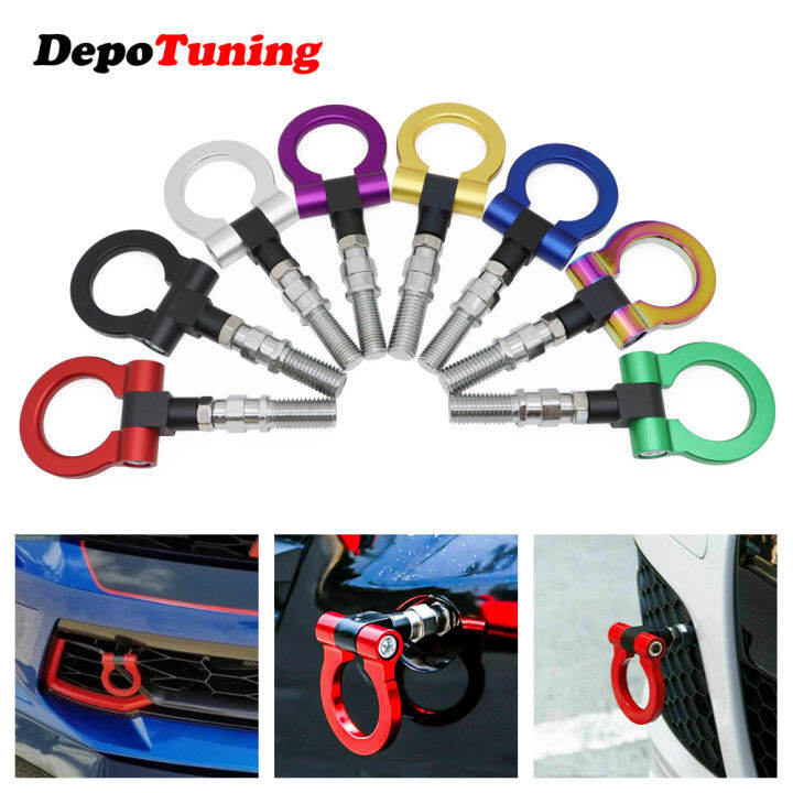 universal-racing-trailer-hooks-ตะขอลากจูงรถยนต์สำหรับรถยุโรป-auto-trailer-ring-bule-สีแดงทองสีดำเงินสีเขียวสีม่วง-neo-chrome