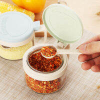 Wheat straw glass seasoning jar salt shaker seasoning bottle kitchen supplies seasoning box set seasoning jar