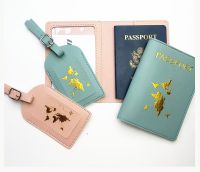 【DT】 hot  Travel Accessories Creative Hot Stamped Leather Luggage Tag Women Men Portable Label Suitcase ID Address Holder Baggage Boarding