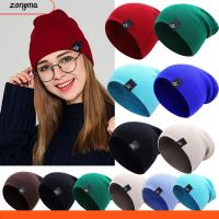 ZONGMA 10สี ของแข็งน่ารัก หมวกลำลองผู้หญิง หมวกบีนนี่หญิง หมวกถักไหมพรม หมวกอุ่น หมวกฤดูใบไม้ร่วงฤดูหนาว