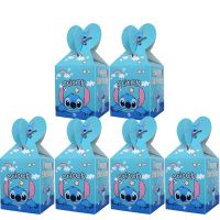 Disney Stitch Theme Party Supplies Candy Box For Baby Shower Birthday Decor Cartoon Candy Bag Kids Birthday Paper Gift Boxes Gift Wrapping  Bags