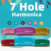 หีบเพลงปากไดอาโทนิ Harmonika Blues 7ช่องสำหรับของขวัญเริ่มต้นคีย์ C D G A Bb แป้งเด็กทารกอ้วนผสมบลูส์หรือการปรับแต่งตามธรรมชาติ