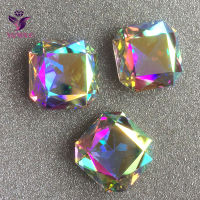 #4675 23mm Crystal AB 8pcs Square Octagon Pointback Crystal Fancy Stones Rhinestones Jewelry Settings