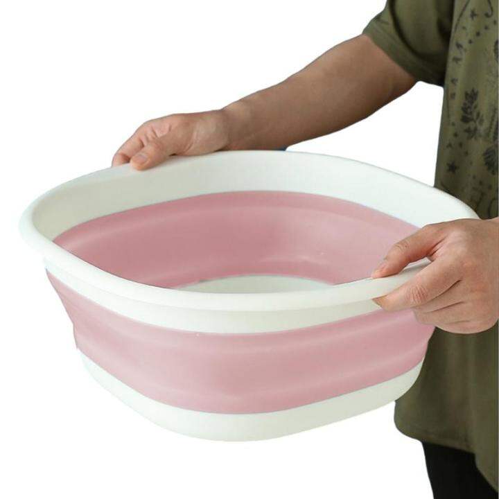 Folding Laundry Tub Collapsible Wash Basin Foldable Dish Tub For