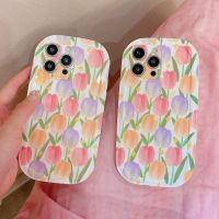 เคสโทรศัพท์ภาพดอกไม้ภาพสีน้ำมันลายกราฟฟิตี้แฟชั่นสำหรับ Iphone 14Plus 11 12 13 14 Pro Max 14pro 13pro 12pro 11Promax 14Promax กรอบหลังซิลิโคนนิ่มรูปวงรี