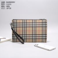 Original BurberyS Men S Clutch Bag New Khaki Plaid Men S Bag Fashion Men S Business Bag Genuine Leather Gentleman Style