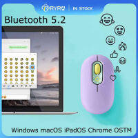 RYRA เมาส์ออปติคัลไร้สาย Bluetooth 5.2แบบพกพาพร้อมตัวรับสัญญาณ USB เมาส์4ปุ่มสำหรับ PC Notebook อุปกรณ์เสริมแล็ปท็อป