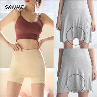 Sanhe ใหม่สองชั้นปกความปลอดภัยกางเกงผู้หญิงป้องกันแสงสะท้อน Leggings Culottes ชุดชั้นในผ้าไหมน้ำแข็งที่ไร้รอยต่อ