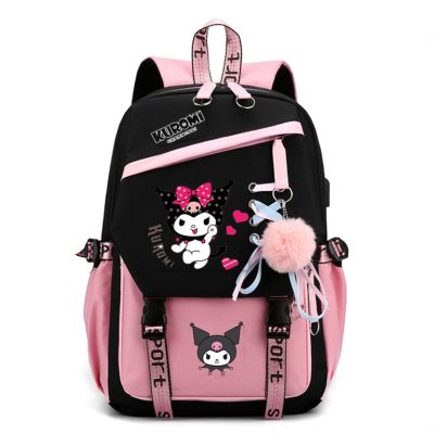 Mochila Kuromi Large Capacity Backpack For Teens Girls Cute Animal Cartoon Schoolbag For School Travel And Everyday Use With USB