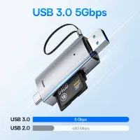 เครื่องอ่านการ์ด Baseus USB C &amp; USB3.0ไปยัง SD Micro SD TF อุปกรณ์การ์ดหน่วยความจำ104เมกะไบต์/วินาที2TB เครื่องอ่านสมาร์ทการ์ดสำหรับอุปกรณ์แล็ปท็อป