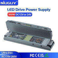 Lighting Transformers DC 12V 24V LED Power Supply 500W AC170-265V Ultra Thin No fan No noise LED Driver.