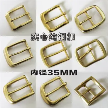 Vintage Plating Solid Brass Double Pin Belt Buckles Suitable 4cm Leather  Belts Men Women Waistband Embellishments Leather Craft - AliExpress