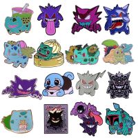 Pokemon Bulbasaur And Gengar Enamel Pin Womens Brooches Lapel Pins for Backpack Briefcase Badges Fashion Jewelry Accessories