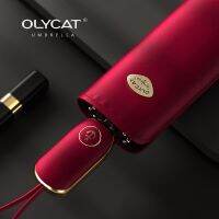 OLYCAT ร่มอัตโนมัติแบนสำหรับผู้หญิงฤดูร้อนพับร่ม UV Parasol สำหรับเด็กผู้หญิงกันลมร่มม่านบังแดดสุดหรูกลางแจ้ง