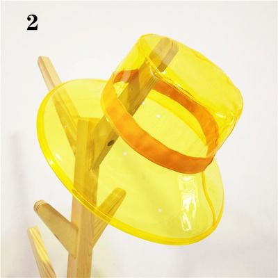 หมวกบักเก็ต พลาสติก PVC กันน้ํา กันฝน ทรงกว้าง เหมาะกับเดินชายหาด สไตล์เกาหลี
