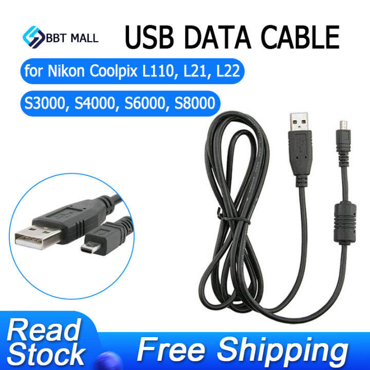 USB Cable 8D UCE6 for Nikon Coolpix L110, L21, L22, S3000, S4000
