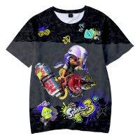 （Childrens adult size, in stock）Splatoon 3 Game 3D T-shirt Crewneck Short Sleeve Men Women Unisex  New Hot Sale Pullover Hip Hop Y2k Clothes（can Customizable）