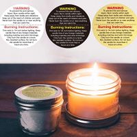 100pcs Waterproof Candle Jar Container Stickers laser Warning Candle Label black Wax Melting Safety Label Vow Sticker Label pink Stickers Labels