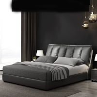 HOMIE LIFE Bedroom เตียงนอน 6 ฟุต leather wedding bed เตียงติดพื้น ฐานเตียง H62