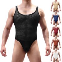 Sexy Men Undershirts Seamless Bodysuits Leotard Sports Fitness Underwear Wrestle Singlet Jumpsuits Sleepwear Sportwear One-piece