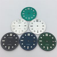 BLIGER 31Mm Sterile Blue-Black Silver Watch Dial Green Luminous Suitable For NH35 NH36 Automatic Movement