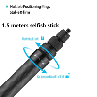 ปรับคาร์บอนไฟเบอร์ที่มองไม่เห็น Selfie Stick Pole 1/4นิ้วสกรู39ซม.-150ซม. ปรับความยาวสำหรับ Insta360 ONE X3 X/one X 2 /Evo/one Rs/r/ Go2 /Go DJI OSMO ACTION/Gopro 11 10 9 8 7 6 5 Max/กล้อง SJCAM