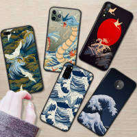 379RR Wave Art Japan อ่อนนุ่ม ซิลิโคน เคสโทรศัพท์ ปก หรับ iPhone G41 Moto G51 G31 G52 13 14 G42 G1000 12 G71 G22 Max Plus Mini Pro