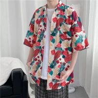 COD DDDGRYTRY Korean Style Loose Summer Cardigan Tops Couple Brand Croptop Ladies Blouse Hawaii Shirt Beach Top Vintage Cardigan Plus Size Men Beach Ladies Blouse Oversized Shirt Unisex Women To