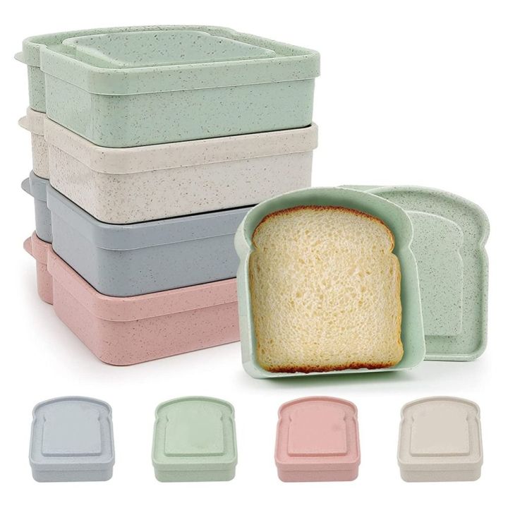 Sandwich Box, Bamboo Fiber Reusable Toast Shape Sandwich Holder