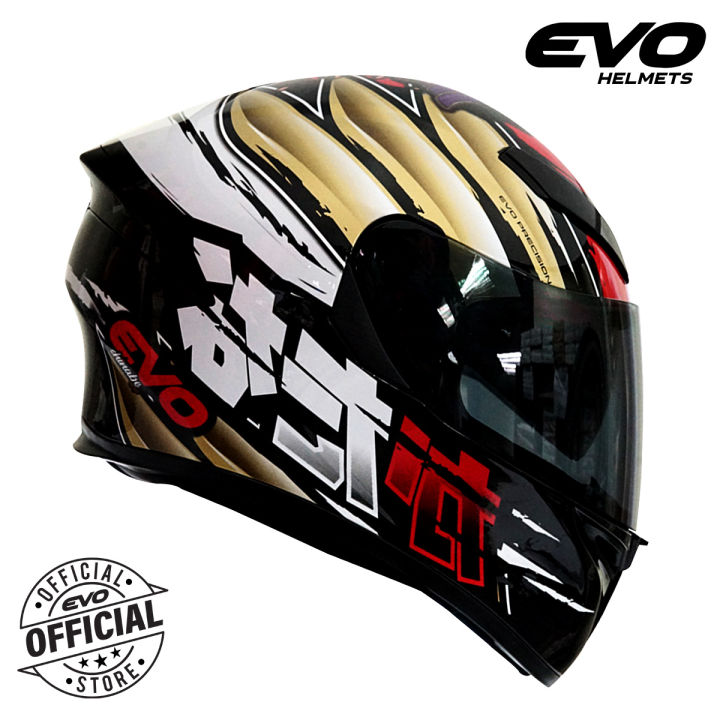 Evo Gsx 3000 V2 Katana Full Face Dual Visor Helmet With Free Clear Lens Lazada Ph 