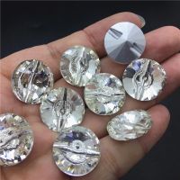 Pointback Rivoli Sew On Stones Crystal Clear Color One Hole 8mm 10mm 12mm 14mm 16mm 18mm Round Glass Buttons Dress Making