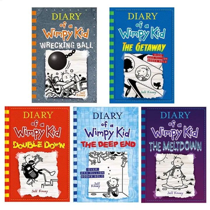 English original diary of a Wimpy Kid diary Series 5 volumes teenagers ...